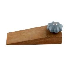 Grey Crackle Melon Ceramic Wooden Door Stopper